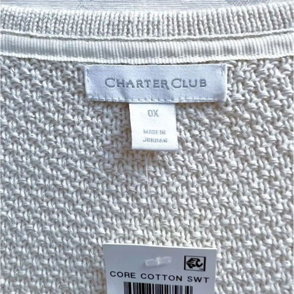 Charter Club Womens NWT Beige Knit Sweater With Metallic Thread Plus Size 0X New - Picture 5 of 7